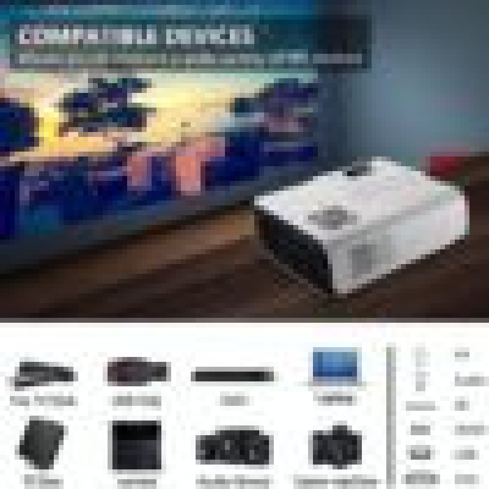 Borego T5 Portable Video Projector 1080P 200 inch