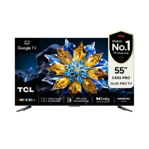 TCL 55-inch QLED PRO 4K Ultra HD Smart Google TV, 55C655