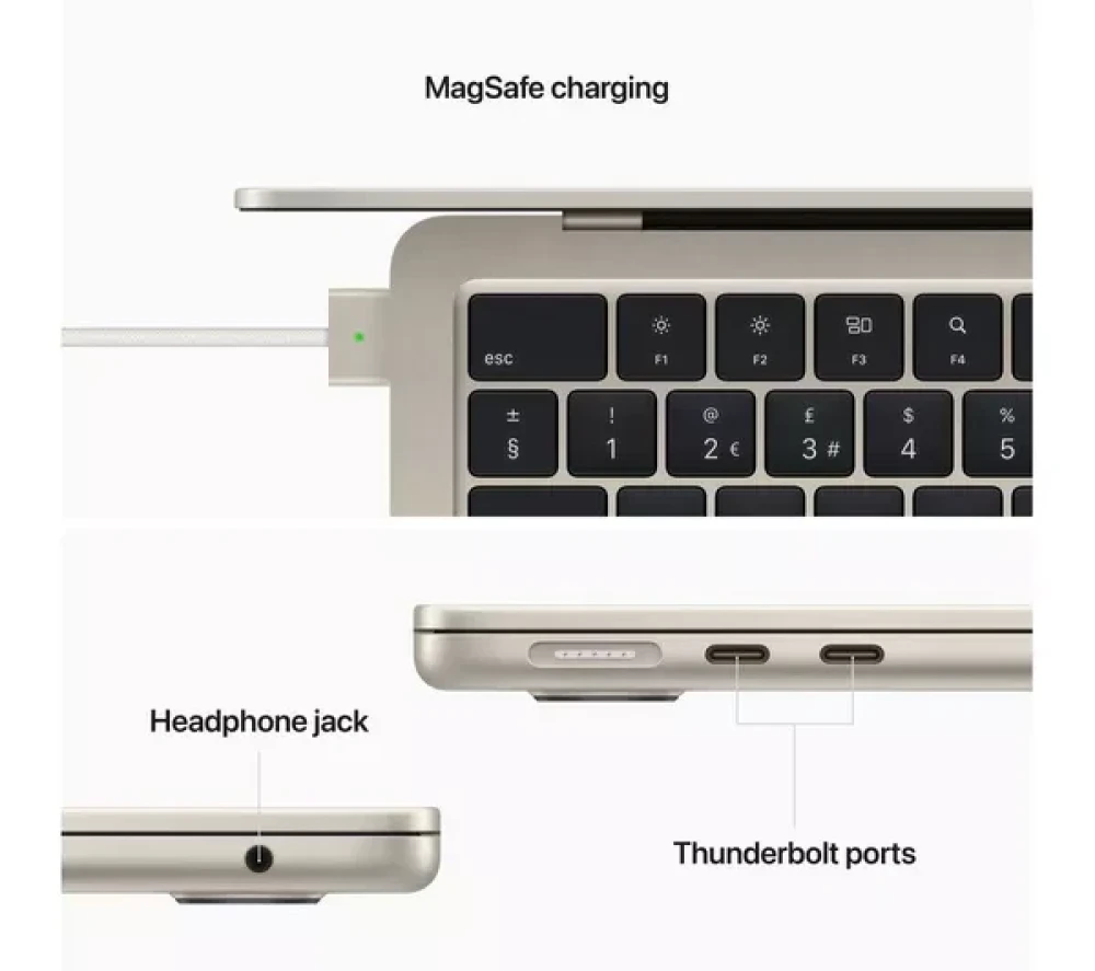 Apple MacBook Air 13.6″ Starlight M2 Chip 8GB RAM 256GB SSD Liquid Retina Display 🔍